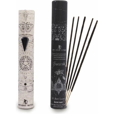 Artisan India rituální vonné tyčinky Kouzlo úspěchu 12 ks + obsidiánové kyvadlo
