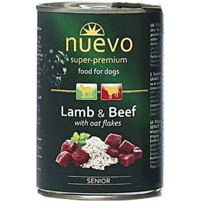 nuevo Senior-Консервирана храна с агне, говеждо и овесени ядки за кучета над 6 години, 400 гр
