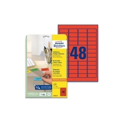 Avery Zweckform L6038-20 45,7 x 21,2 mm, 960 ks, červené