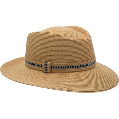 Mayser Sabine luxusní dámský nemačkavý béžový klobouk Fedora s širší krempou UV faktor 80
