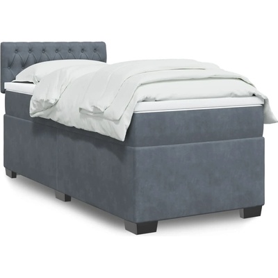 Petrashop 3286193 Boxspring postel s matrací tmavě šedá samet Šedá