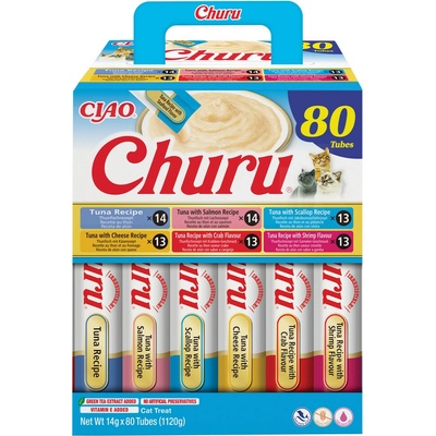 INABA Cat Churu Tuna Recipe 80 x 14 g mix krémových pamlsků s tuňákem pro kočky