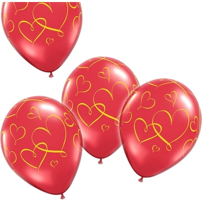 Balonek Romantická srdce červený