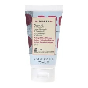 KORRES Немазен крем за ръце срещу пигментни петна SPF15 , Korres Hand cream with Almond oil & Vitamin C, ? ntispot , 75ml