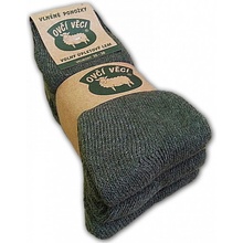 Ponožky z ovčí vlny sada 3 páry zelené