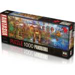 KS Games Авторски Панорамен Пъзел от 1000 части - Фантазия (96х34)