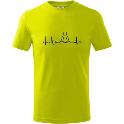 Ekg yoga tričko dětské bavlněné limetková