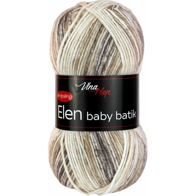 Vlna - Hep příze Elen baby batik 5112 smetanová, béžová, hnědá