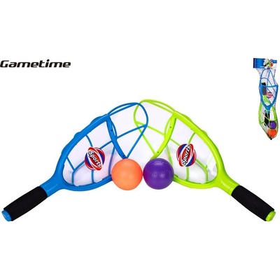 Gametime catch ball házecí hra 2 ks raket 40 cm s míčky 2 ks