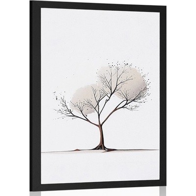 Plakát minimalistický strom bez listí - 60x90 silver