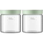 Buydeem CS1014 Glass storage box 700ml x2, Cozy Greenish (CS1014-CG)