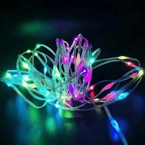  Micro LED гирлянд 100 светодиода многоцветен, прозрачен кабел 10м