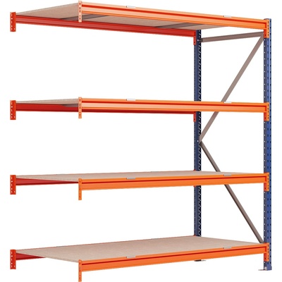 Majster Regál Longspan prídavný 200 x 185 x 80 cm 4 police modrooranžová