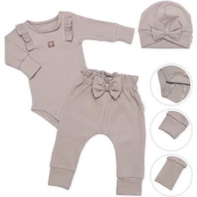 Rebrovaná rastúca súprava 3D, Baby Boy taupe