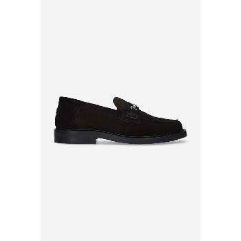 Filling Pieces Велурени мокасини Filling Pieces Loafer Suede в черно с равна подметка 44222791861 (44222791861)