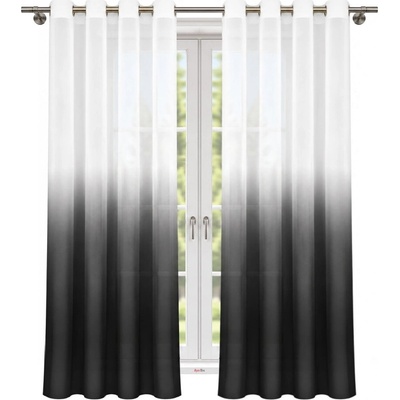 BytoTex Hotové voálové záclony Nani černá 2 x 145 x 250 cm
