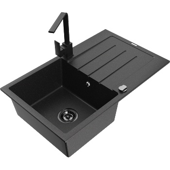 Mexen Bruno гранитна мивка с 1 отделение с отцедник и кухненски смесител (6513-73-670300-70-B)