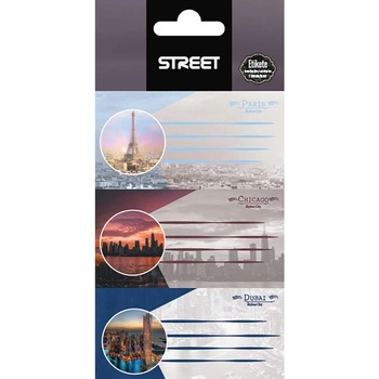 STREET Етикети за тетрадка Street Skyline, опаковка 9 (29055-А-WORLD)