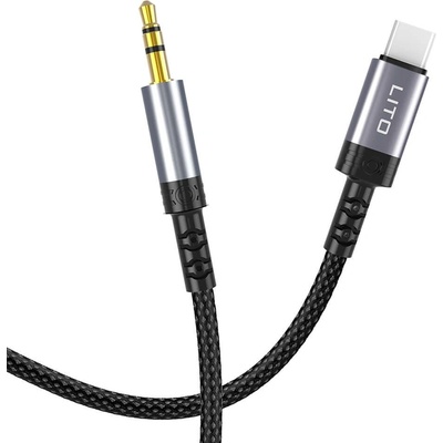 Lito Кабел Lito KF2336998, от USB-C(м) към Jack 3.5mm(м), 1m, черен (KF2336998)