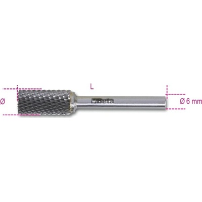 Beta tools Pilník rotační z karbidu, 426md/cp, válcový fi 12 x 25 x 69 mm, kolík fi 6mm
