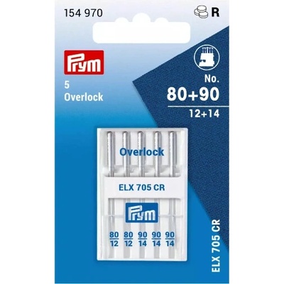 Strojní šicí jehly na Overlock a Coverlock 80-90 bal.5ks PRYM 154970