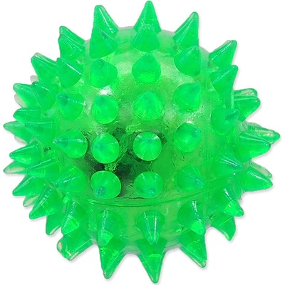 Dog Fantasy TPR guma blikající LED míč ježatý 5 cm