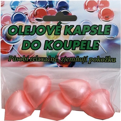 Olejové kapsle do koupele 5 ks srdíčka