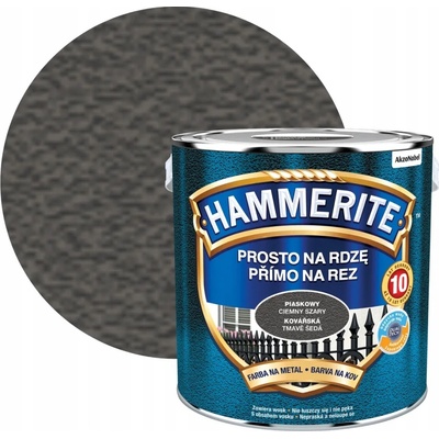 Hammerite Prosto Na Rdzę barva na kov pískově tmavě šedá 2,5L