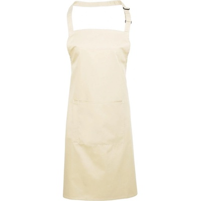 Premier Workwear Keprová pracovní zástěra s kapsou z kolekce Colours Collection přírodní Pantone 1205C 72x86cm PW154