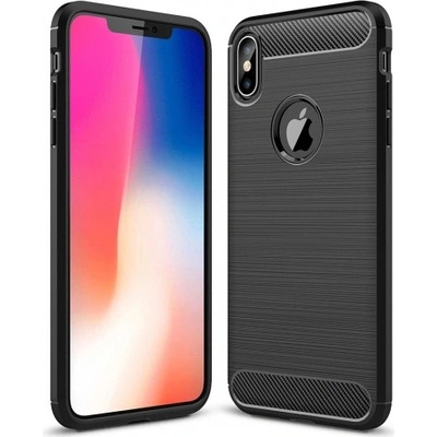 AppleKing odolný v štýle brúseného karbónu iPhone XS Max – čierne