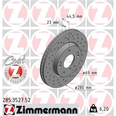Brzdový kotúč (cena za 1ks) ZIMMERMANN 285.3527.52