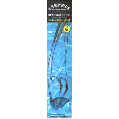 Carp R Us Náväzec Ready Rig Strip-X Mat Brown Continental veľ.4 25 lb 2 ks