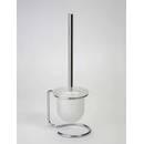 Bemeta design Omega - WC štětka, miska sklo, na postavení, bílý kartáč 104113102