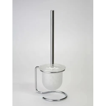 Bemeta design Omega - WC štětka, miska sklo, na postavení, bílý kartáč 104113102