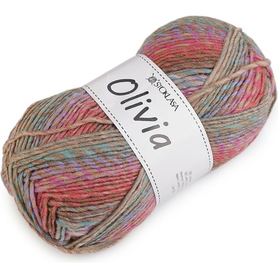 Prima-obchod Pletací příze Olivia melírovaná 100 g, barva 8 multikolor