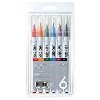 Clean Color Real Brush sada 6ks Kuretake