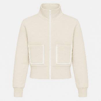 I Saw It First Горнище с цип I Saw It First Contrast Zip Up Top - Stone