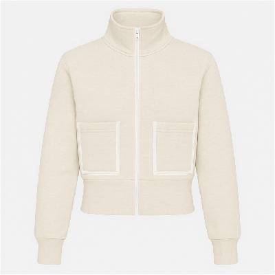 I Saw It First Горнище с цип I Saw It First Contrast Zip Up Top - Stone