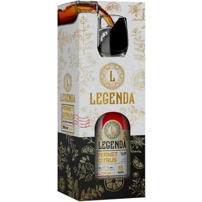 Marsen Legenda Fernet Citrus 27% 0,7 l (darčekové balenie 1 pohárik)