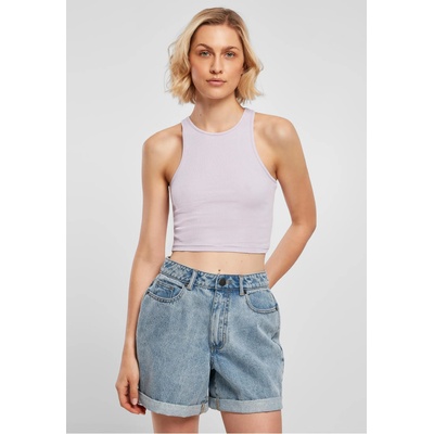 Urban Classics Дамски топ в светлолилав цвят Ladies Cropped Rib Top lilacUB-TB1498-00145 - Светлолилав, размер XXL