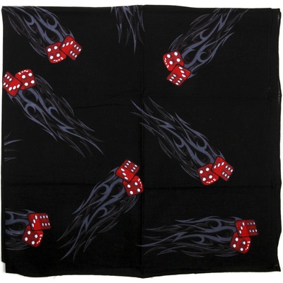 Fosco Šátek bandana Large Dices černý