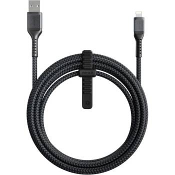 Nomad Rugged USB-A to Lightning Cable - здрав кабел с въжена оплетка за устройства с Lightning порт (300 см) (черен)