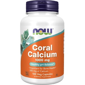 NOW NOW Coral Calcium 1000mg, 100 Veg Capsules - fitnesdobavki - 31,27 лв