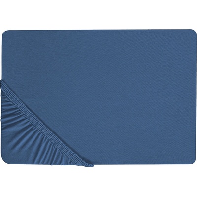 Beliani Napínacie prestieradlo modré bavlna elastické okraje 200x200