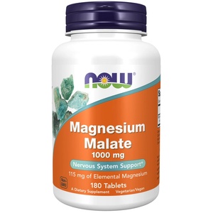 NOW NOW Magnesium Malate 1000mg, 180 Tablets