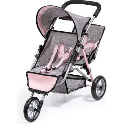 BAYER Design 39133AA Duo dvojče jogger Šedá Růžová