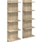 vidaXL Стенен рафт 2 бр. Дъб сонома 30 x 15 x 100 см (8012401)