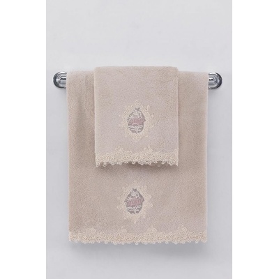 Soft Cotton Osuška DESTAN s krajkou 85 x 150 cm Pudrová 580 gr / m2 Česaná prémiová bavlna 100%