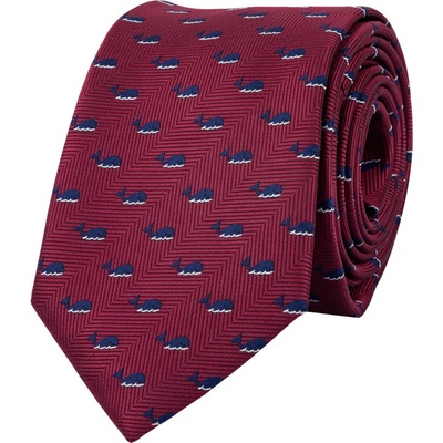 Bubibubi kravata s veľrybami červená