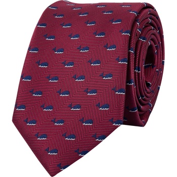 Bubibubi kravata s veľrybami červená